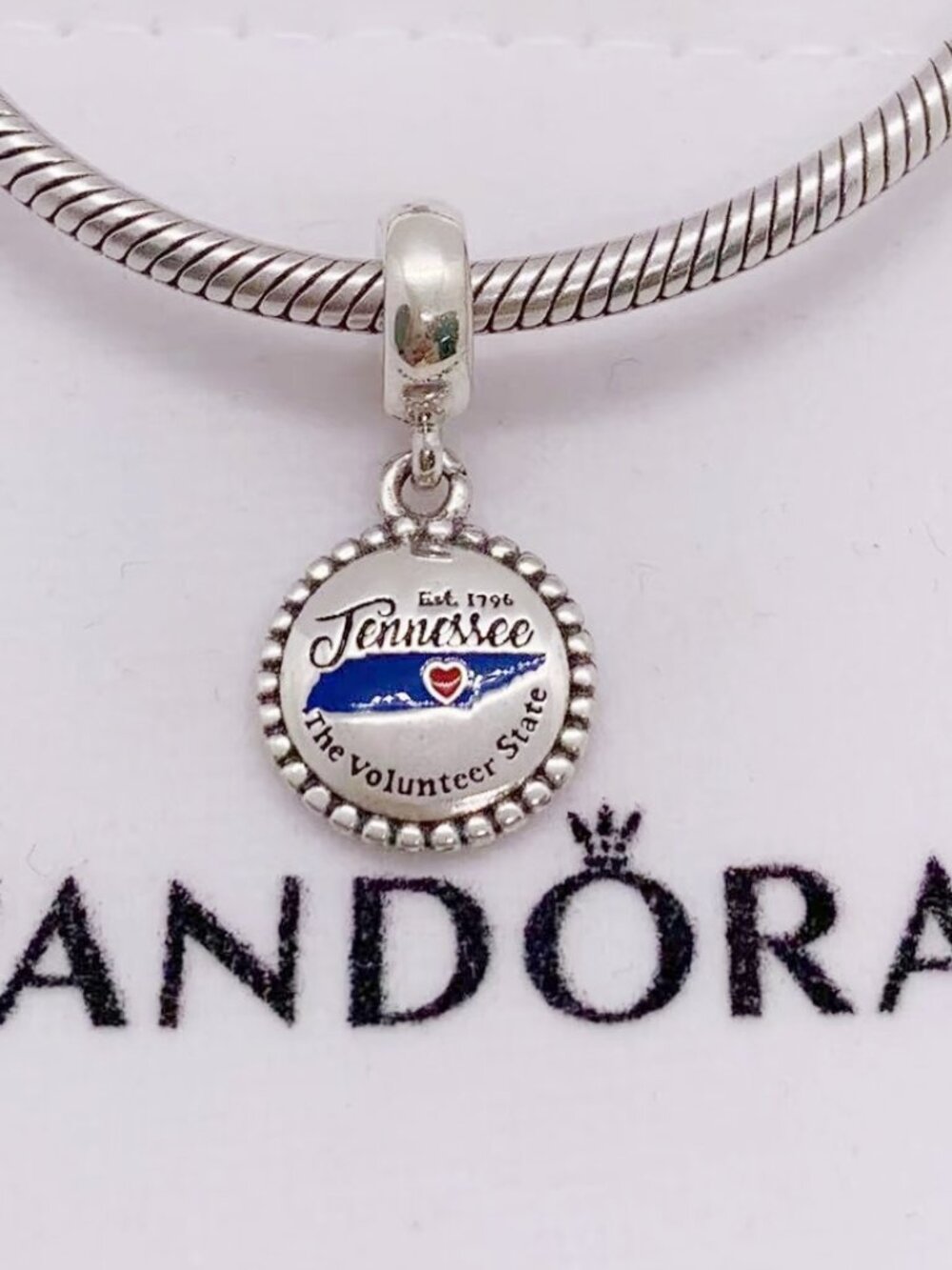Pandora Tennessee Map Dangle Charm